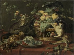 Singes et perroquet près d