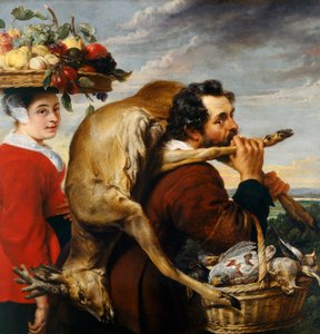 Personnages avec fruits et gibier