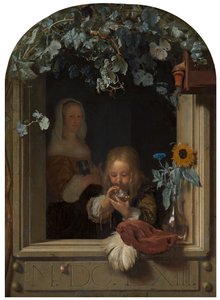 Un garçon soufflant des bulles, 1663