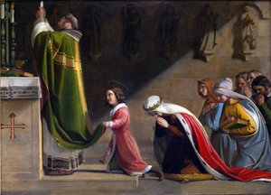 Sainte Ludmila et Saint Venceslas pendant la messe - Frantisek Tkadlik