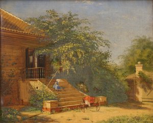 Les marches du jardin menant à l
