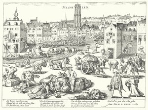 Saccage de Malines par les Espagnols - Franz (after) Hogenberg