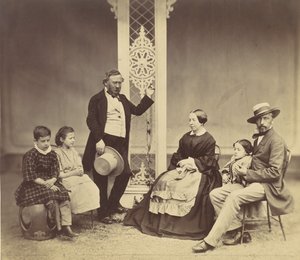 [Portrait de groupe de six personnes], 1850s-60s. - Franz Antoine