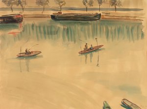 Bateaux sur la Seine près de Paris - Franz Blum