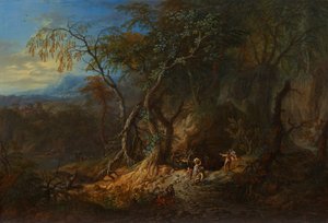 Paysage forestier avec vue dégagée à gauche - Franz Christoph Janneck