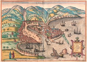 Chios ou Chio, Grèce (gravure) - Franz Hogenberg