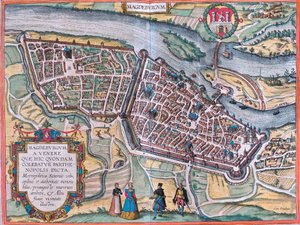 Plan de Magdebourg (Magdeburgum), Allemagne - Franz Hogenberg