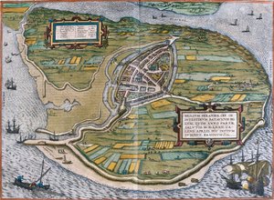 Plan de Brielle (Brilium), Pays-Bas - Franz Hogenberg