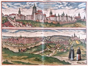 Prague, capitale du Royaume de Bohême, République tchèque (gravure)