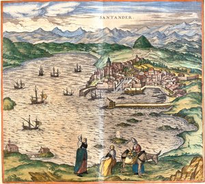 Vue de Santander, Espagne - Franz Hogenberg