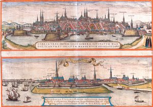Vues de Lübeck (Lubeca) et Hambourg (Hamburga), Allemagne