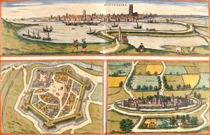 Vues de Dunkerque, Gravelines et Bourbourg, France - Franz Hogenberg