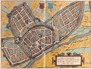 Wesel en Rhénanie-du-Nord-Westphalie, Allemagne (gravure) - Franz Hogenberg