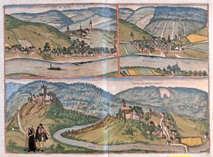 Zell An Der Mosel, Bernkastel-Kues, Manderscheid, Allemagne (gravure) - Franz Hogenberg