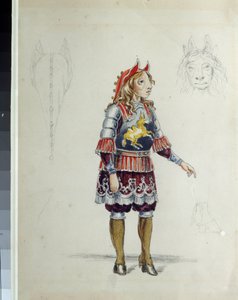 Projet de costume pour le ballet "Le petit cheval bossu" de Cesare Pugni
