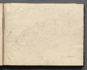 Album avec vues de Rome et des environs, études de paysage, page 02a : Olevano - Franz Johann Heinrich Nadorp