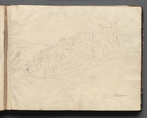 Album de vues de Rome et de ses environs, études de paysages, page 02a : "Olevano"
