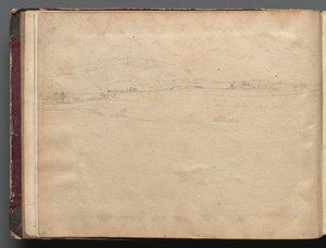 Album avec des vues de Rome et des environs, études de paysage, page 03b : Paysage panoramique romain - Franz Johann Heinrich Nadorp
