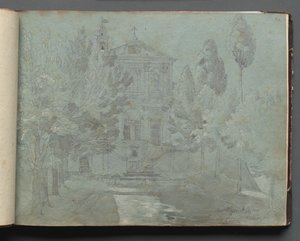Album avec vues de Rome et des environs, études de paysages, page 05a : Saint Isidoro - Franz Johann Heinrich Nadorp
