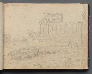 Album avec des vues de Rome et des environs, études de paysage, page 07a : "Villa Barberini à Rome" - Franz Johann Heinrich Nadorp