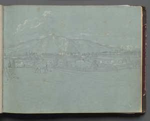 Album avec des vues de Rome et des environs, études de paysage, page 10a : Paysage romain - Franz Johann Heinrich Nadorp