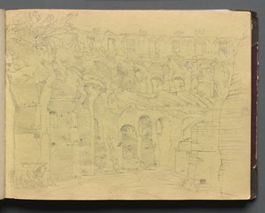 Album avec des vues de Rome et des environs, études de paysages, page 12a : Ruines romaines - Franz Johann Heinrich Nadorp