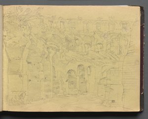 Album avec des vues de Rome et des environs, études de paysage, page 12a : Ruines romaines - Franz Johann Heinrich Nadorp