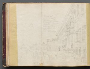Album avec vues de Rome et des environs, études de paysages, page 15b : Vue architecturale romaine - Franz Johann Heinrich Nadorp