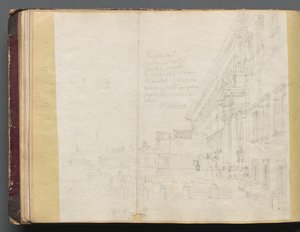 Album avec des vues de Rome et des environs, études de paysage, page 15b : Vue architecturale romaine