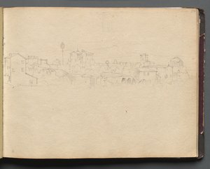 Album avec des vues de Rome et des environs, études de paysages, page 16a : Vue romaine - Franz Johann Heinrich Nadorp
