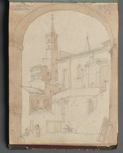 Album avec Vues de Rome et Environs, Études de Paysage, page 18a : Saint-Jean-de-Latran, Rome - Franz Johann Heinrich Nadorp