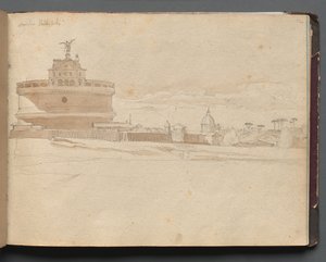 Album avec des vues de Rome et des environs, études de paysage, page 23a : Château Saint-Ange, Rome - Franz Johann Heinrich Nadorp