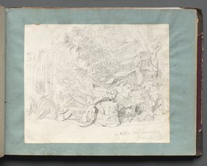 Album avec des vues de Rome et des environs, études de paysages, page 24a: À la Villa Walkonsky - Franz Johann Heinrich Nadorp