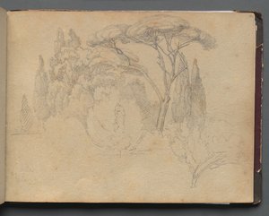 Album avec vues de Rome et des environs, études de paysages, page 29a : Étude de paysage - Franz Johann Heinrich Nadorp