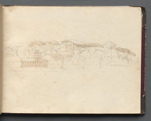 Album avec des vues de Rome et des environs, études de paysage, page 30a : Vue panoramique romaine - Franz Johann Heinrich Nadorp
