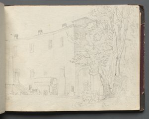 Album avec vues de Rome et des environs, études de paysages, page 31a : Étude architecturale romaine - Franz Johann Heinrich Nadorp
