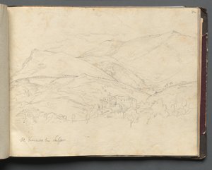 Album avec des vues de Rome et des environs, études de paysage, page 34a : "St. Francesco" - Franz Johann Heinrich Nadorp
