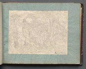 Album avec vues de Rome et des environs, études de paysage, page 36a : Vue romaine - Franz Johann Heinrich Nadorp
