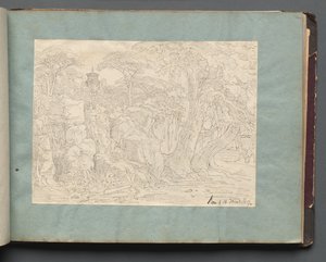 Album avec des vues de Rome et des environs, études de paysage, page 36a : Vue romaine - Franz Johann Heinrich Nadorp