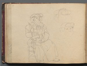 Album avec des vues de Rome et des environs, études de paysages, page 38b : Étude de figure