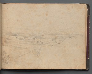 Album avec des vues de Rome et des environs, études de paysage, page 40a : Paysage romain - Franz Johann Heinrich Nadorp