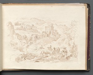 Album avec vues de Rome et des environs, études de paysages, page 43a : Paysage romain - Franz Johann Heinrich Nadorp