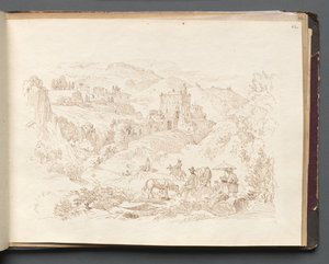 Album avec des vues de Rome et des environs, études de paysage, page 43a : Paysage romain - Franz Johann Heinrich Nadorp