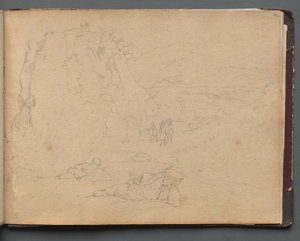 Album avec vues de Rome et des environs, études de paysages, page 44a : Figures dans un paysage - Franz Johann Heinrich Nadorp