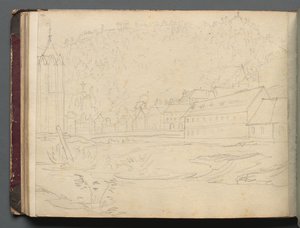 Album avec vues de Rome et des environs, études de paysages, page 48b : Paysage romain - Franz Johann Heinrich Nadorp