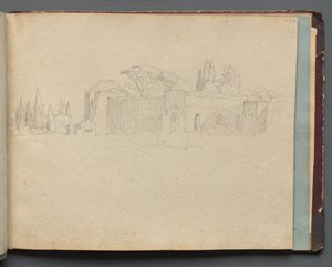 Album avec des vues de Rome et des environs, études de paysage, page 51a : Paysage romain - Franz Johann Heinrich Nadorp