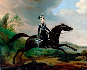 Portrait équestre du grand prince Alexandre Nikolaïevitch, 1818-1881, 1832 - Franz Kruguer