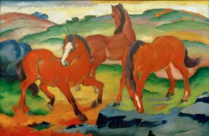 Les chevaux rouges (Chevaux paissant IV) - Franz Marc