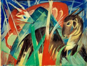 Animaux fabuleux I (Composition animale I) - Franz Marc