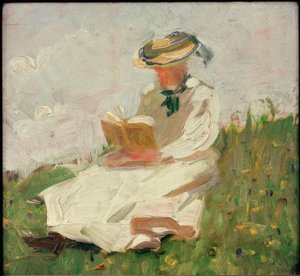 Femme lisant dans la verdure - Franz Marc